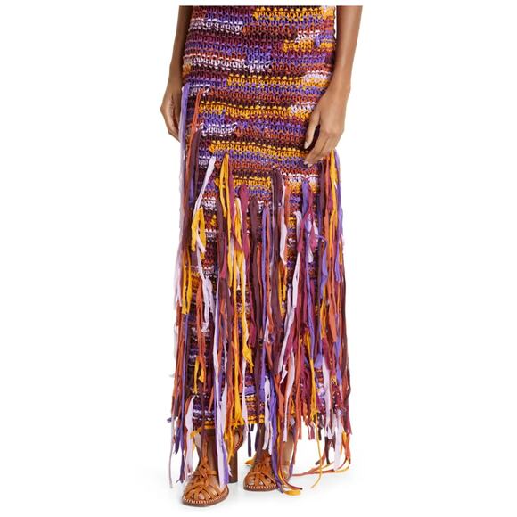 Ulla Johnson Emmalina Crochet Fringe Cotton & Silk Maxi Dress Size Small - Picture 6 of 16